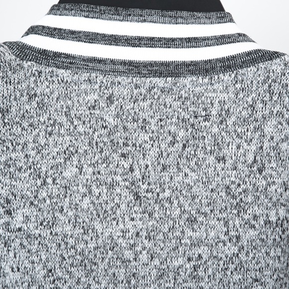 Brooklyn Cloth MFG gray & white tweed varsity style snap front jacket in size S - Picture 3 of 8